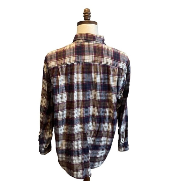 David Taylor Plaid Cotton Flannel Purple Size XL Tall Soft button up shirt - Picture 4 of 11